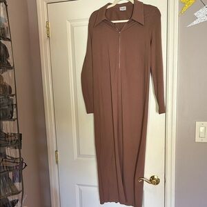 Blank Chocolate Long Sleeve Dress